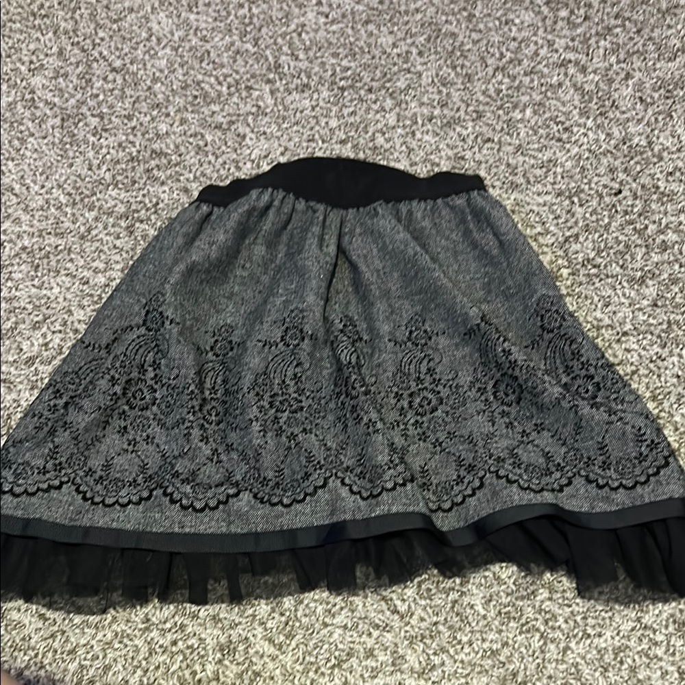 Joe Benbasset Gray Bubble Mini Skirt Ruffled Cocktail